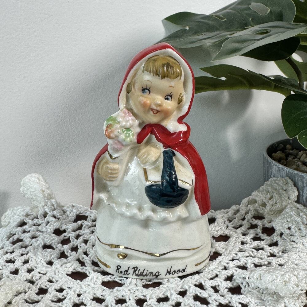 Vintage Red Riding Hood Figurine Salt Shaker Made in Japan Ceramic Fairy Tale
